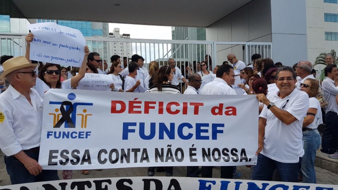 Manifestação contra pagamento do déficit da Funcef