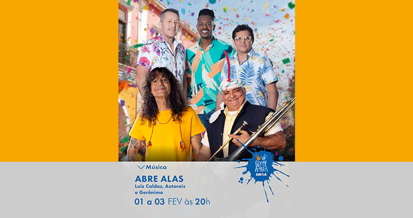 AEA/BA disponibiliza 3 pares de ingressos para o show Abre Alas com Luiz Caldas, Gerônimo e músicos autorais; confira resultado do sorteio